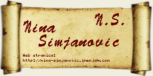 Nina Simjanović vizit kartica
